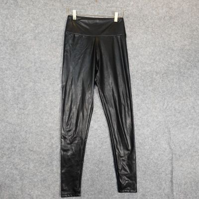 Leather Legging Womens XS Black Crop Stretch Yoga Gym Faux SWS ESSENTIALS